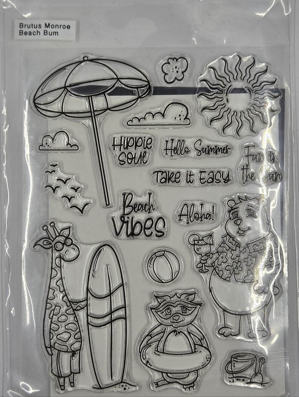 Brutus Monroe Beach Bum Clear Stamp And Die Cut Set